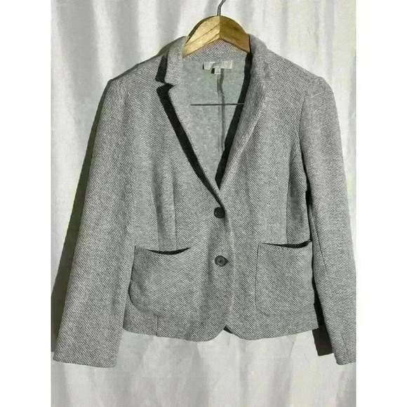 Talbots Petites Grey/White Blazer Jacket Woman Size 10 PETITE - Picture 3 of 13